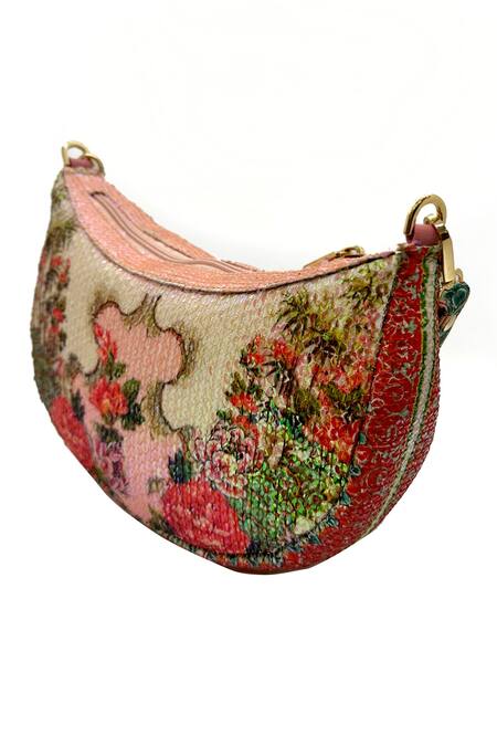 The Garnish Company Pink Sequin Aurora Florence Sling Bag Online at Aza Fashions The Garnish Company_Pink Sequin Aurora Florence Sling Bag _Online_at_Aza_Fashions