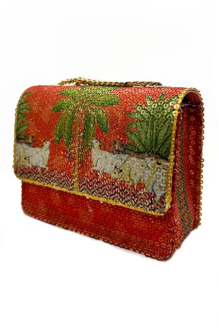 Buy The Garnish Company Orange Surabhi Sequin Work Sling Bag Online at Aza Fashions Buy_The Garnish Company_Orange Surabhi Sequin Work Sling Bag _Online_at_Aza_Fashions