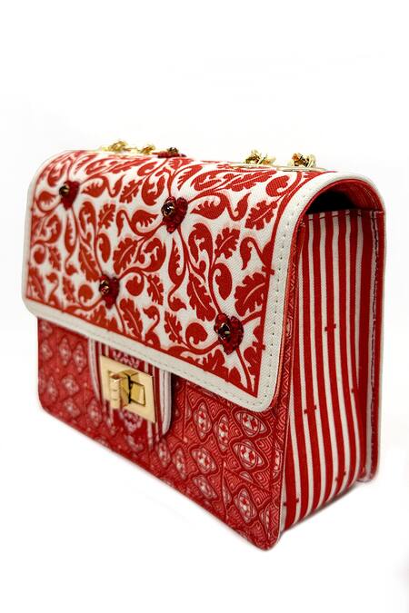 Buy The Garnish Company Red Crystal Ruby Hand Embellished Sling Bag Online at Aza Fashions Buy_The Garnish Company_Red Crystal Ruby Hand Embellished Sling Bag _Online_at_Aza_Fashions