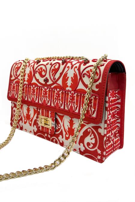 Buy The Garnish Company Red Crystal Cherry Floral Woven Sling Bag Online at Aza Fashions Buy_The Garnish Company_Red Crystal Cherry Floral Woven Sling Bag _Online_at_Aza_Fashions