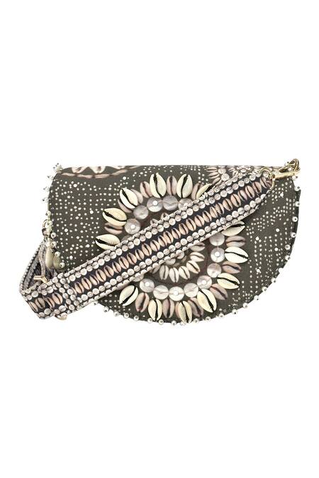 The Garnish Company Della Bandhani & Shell Print Bag 