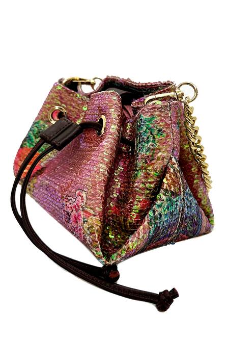 Buy The Garnish Company Pink Sequin Zaran Floral Print Bag Online at Aza Fashions Buy_The Garnish Company_Pink Sequin Zaran Floral Print Bag _Online_at_Aza_Fashions