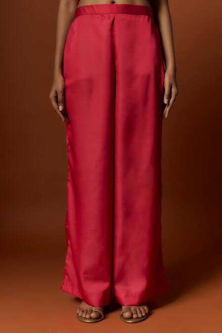 Shop_Meghna Shah_Pink Linen, Georgette Sequins Stripe Print Embroidered Blouse Jacket Set _Online_at_Aza_Fashions