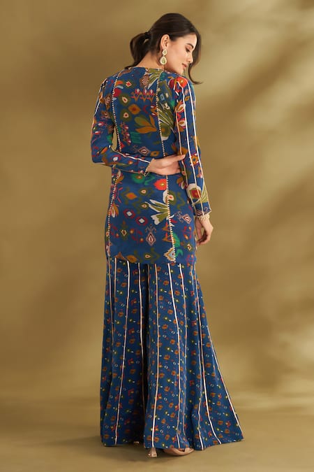 Affroz Floral Print Kurta & Sharara Set 