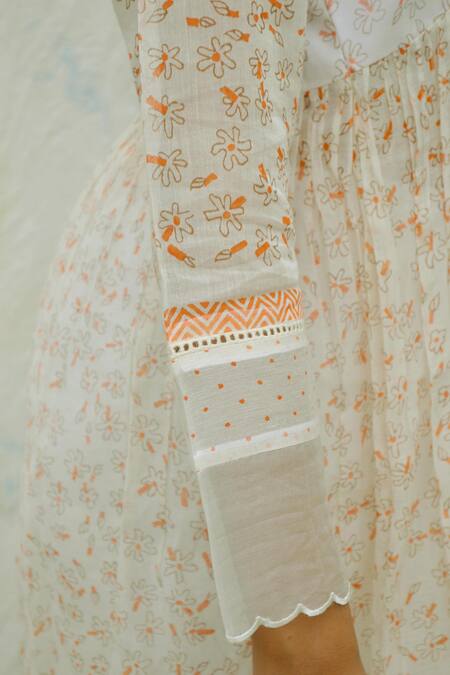 Buy_Studio Malang_White Chanderi Shawl Collar Scalloped Hem Kurta Pant Set_Online_at_Aza_Fashions