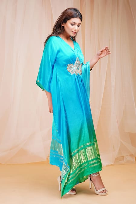 Farha Syed Bead Embellished Ombre Kaftan 