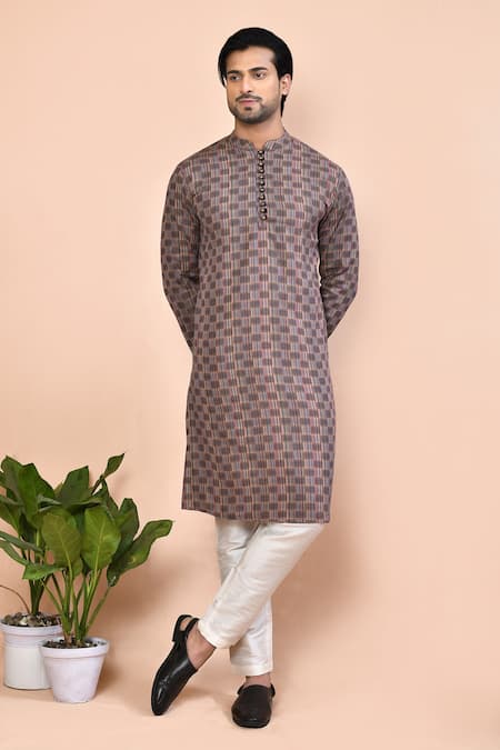 Arihant Rai Sinha Abstract Chequered Pattern Kurta 