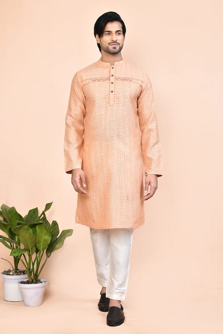 Arihant Rai Sinha Jacquard Pattern Kurta 