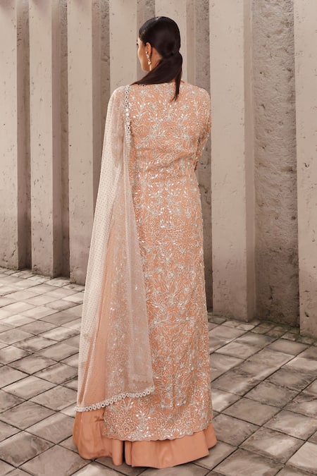 Nidhika Shekhar Jalsa-E-Bahaar Floral Embroidered Kurta Lehenga Set 