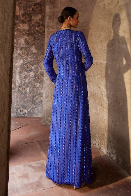 Nidhika Shekhar Utsav Chamakate Sitaare Sequin Embroidered Cape Lehenga Set