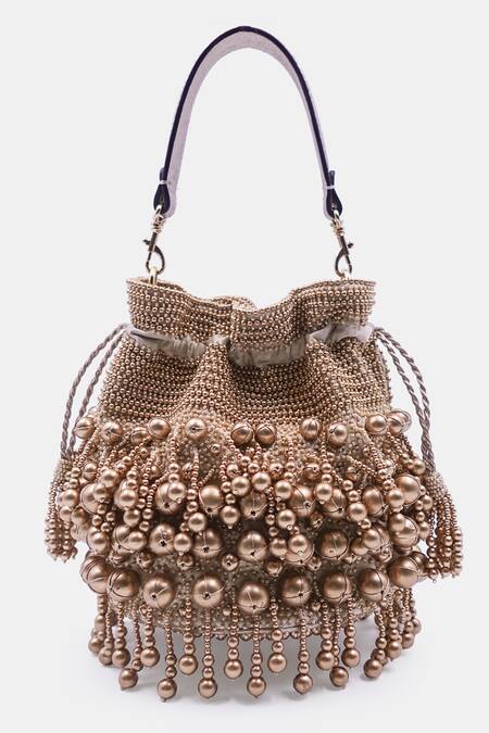 Buy_Versuhz_Gold Beads The Grapes Potli Bag _Online_at_Aza_Fashions