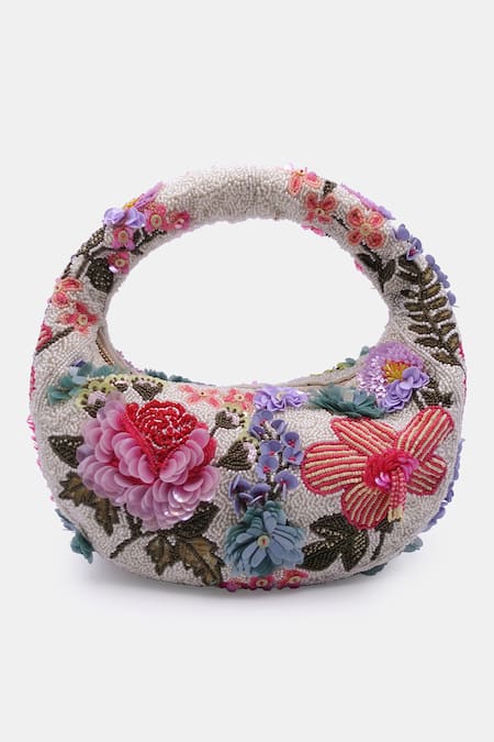 Shop Versuhz Multi Color Sequins Florence Embellished Baguette Bag at Aza Fashions Shop_Versuhz_Multi Color Sequins Florence Embellished Baguette Bag_at_Aza_Fashions