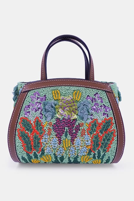 Versuhz Gardenia Beaded Embellished Mini Tote Bag 