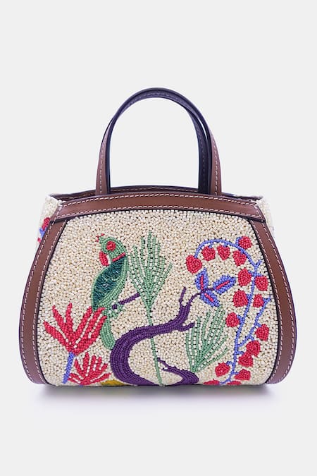 Versuhz Beaded Micro Forest Mini Tote Bag 