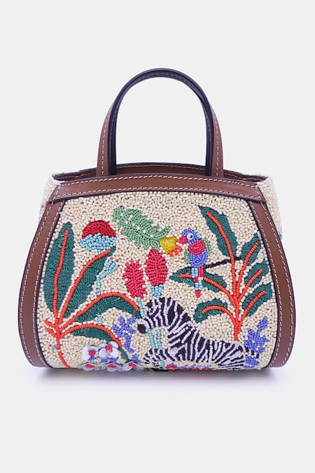 Buy_Versuhz_Yellow Beads Micro Forest Mini Tote Bag _Online_at_Aza_Fashions