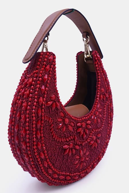 Buy Versuhz Maroon Beads Moroccan Geo Stone And Embellished Clutch Bag Online at Aza Fashions Buy_Versuhz_Maroon Beads Moroccan Geo Stone And Embellished Clutch Bag _Online_at_Aza_Fashions