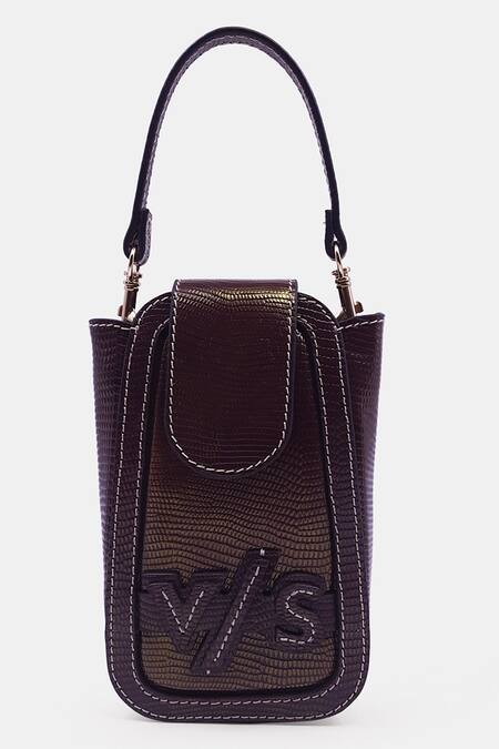 Shop Versuhz Brown Thread Chocolate Versus 3d Embroidered Waistbelt Bag at Aza Fashions Shop_Versuhz_Brown Thread Chocolate Versus 3d Embroidered Waistbelt Bag_at_Aza_Fashions
