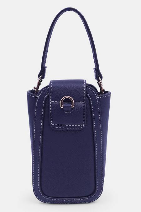 Shop Versuhz Blue Thread Navy Versus 3d Embroidered Waistbelt Bag at Aza Fashions Shop_Versuhz_Blue Thread Navy Versus 3d Embroidered Waistbelt Bag_at_Aza_Fashions