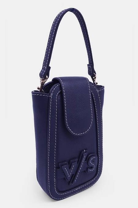 Buy Versuhz Blue Thread Navy Versus 3d Embroidered Waistbelt Bag Online at Aza Fashions Buy_Versuhz_Blue Thread Navy Versus 3d Embroidered Waistbelt Bag_Online_at_Aza_Fashions