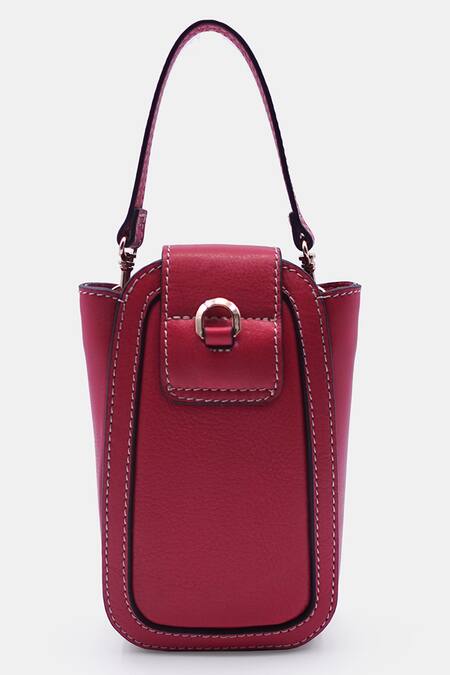 Shop Versuhz Pink Embroidery Versus 3d Stitchline Thread Work Waistbelt Bag at Aza Fashions Shop_Versuhz_Pink Embroidery Versus 3d Stitchline Thread Work Waistbelt Bag_at_Aza_Fashions