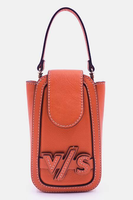 Versuhz_Orange Thread Versus 3d Work Waist Belt Bag_Online_at_Aza_Fashions