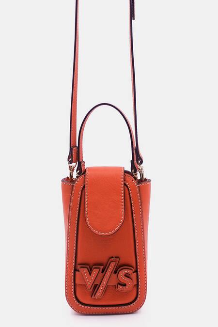 Shop_Versuhz_Orange Thread Versus 3d Work Waist Belt Bag_Online_at_Aza_Fashions