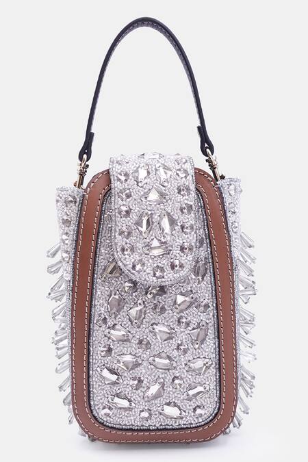 Buy Versuhz Grey Resin Stone Embellished Waistbelt Bag Online at Aza Fashions Buy_Versuhz_Grey Resin Stone Embellished Waistbelt Bag_Online_at_Aza_Fashions