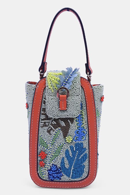Shop_Versuhz_Multi Color Bead Embroidered Belt Bag _at_Aza_Fashions