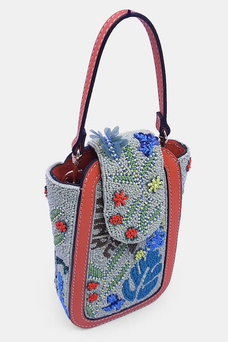Buy_Versuhz_Multi Color Bead Embroidered Belt Bag _Online_at_Aza_Fashions