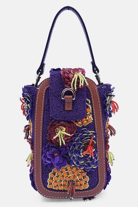 Versuhz Viola Bead Embellished Waist Belt Bag 