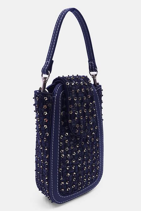 Buy Versuhz Black Bead Embellished Gold Waist Belt Bag Online at Aza Fashions Buy_Versuhz_Black Bead Embellished Gold Waist Belt Bag_Online_at_Aza_Fashions