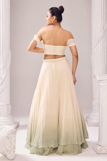 Jade By Ashima Amelia Pearl Embellished Jacket Lehenga Set 