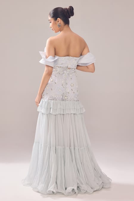 Jade By Ashima Beryl Pearl Embroidered Gown 