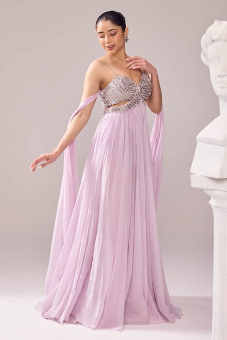 Buy Jade By Ashima Purple Silk Sequins Sweetheart Neck Clara Aari Embroidered Gown Online at Aza Fashions Buy_Jade By Ashima_Purple Silk Sequins Sweetheart Neck Clara Aari Embroidered Gown _Online_at_Aza_Fashions