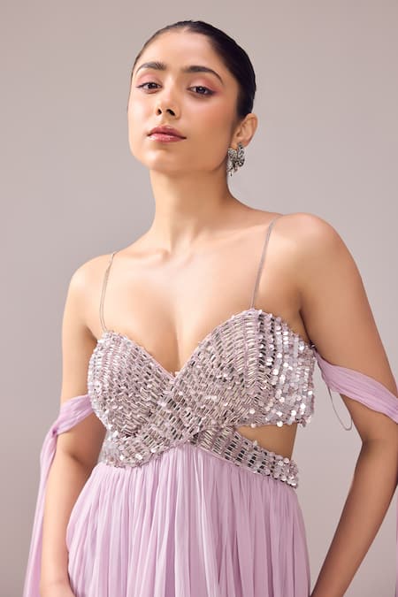 Jade By Ashima Purple Silk Sequins Sweetheart Neck Clara Aari Embroidered Gown at Aza Fashions Jade By Ashima_Purple Silk Sequins Sweetheart Neck Clara Aari Embroidered Gown _at_Aza_Fashions