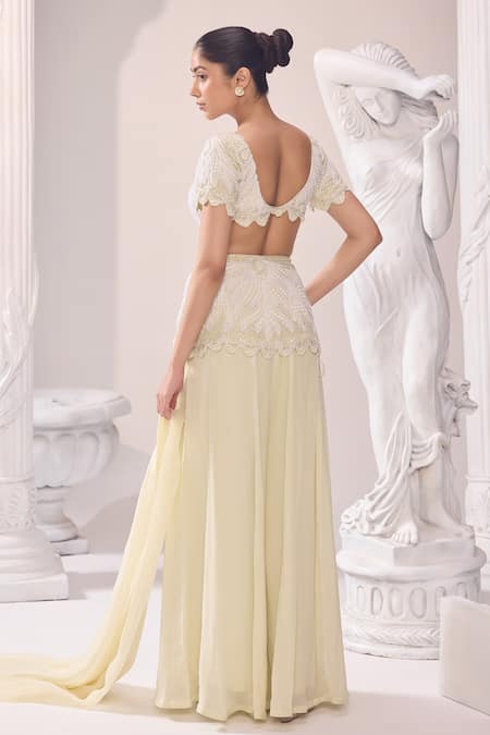 Jade By Ashima Olivia Embroidered Peplum Top Sharara Set 