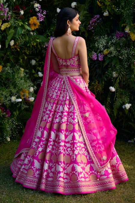 Shyam Narayan Prasad Embroidered Blouse Lehenga Set 