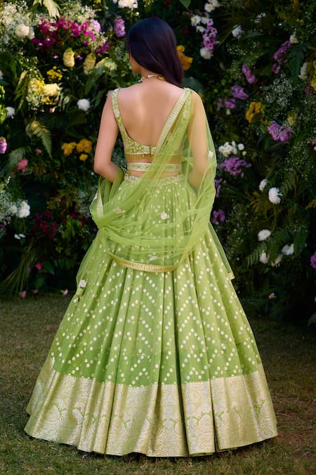 Shyam Narayan Prasad Floral Embroidered Lehenga Set 