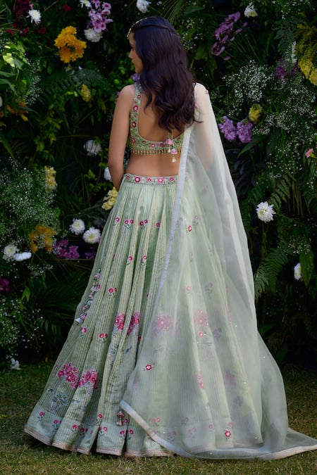 Shyam Narayan Prasad Zardosi Embroidered Lehenga Set 