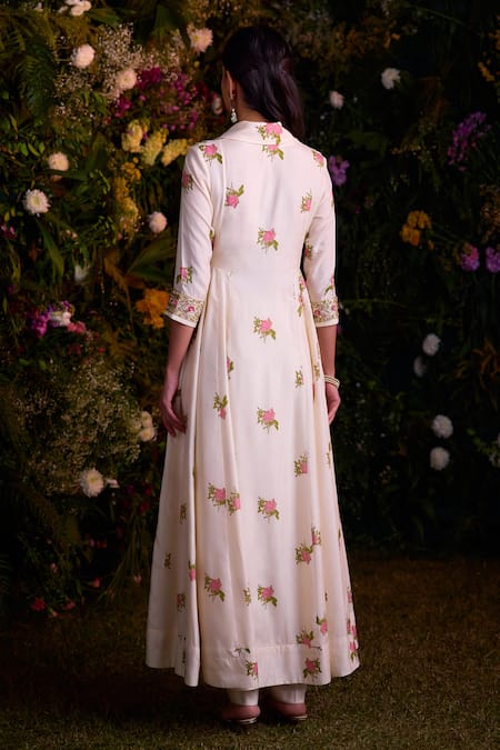 Shyam Narayan Prasad Zardosi Embroidered Angrakha & Pant Set 