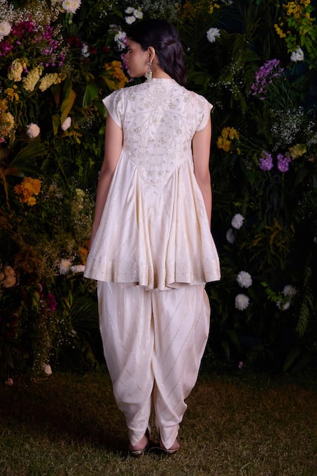 Shyam Narayan Prasad Zardosi Embroidered Top & Dhoti Pant Set 