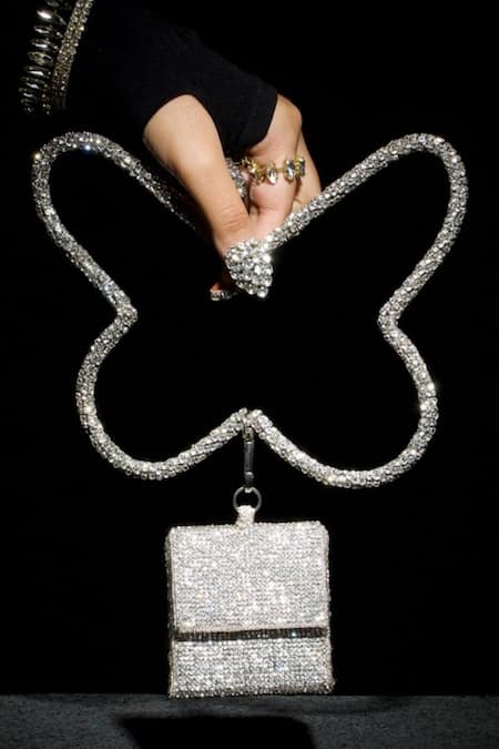 Ozel Crystal Embellished Charm Bag 