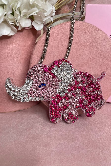 Ozel Elephant Rhinestone Studded Mini Bag 