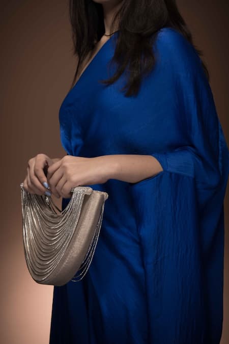 Buy Ozel Silver Chains Curvy Brazen Bag Online at Aza Fashions Buy_Ozel_Silver Chains Curvy Brazen Bag _Online_at_Aza_Fashions