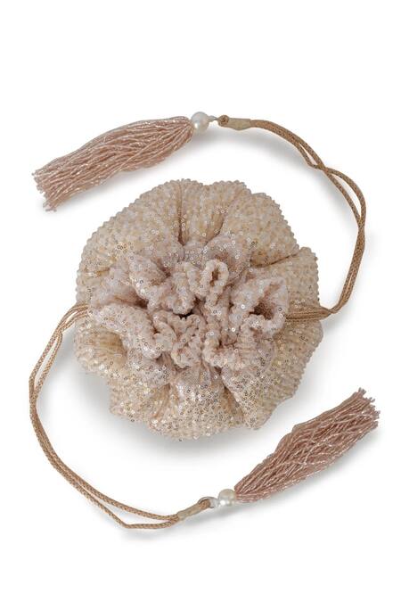 Ozel Gold Sequins Burst Encrusted Potli Bag Online at Aza Fashions Ozel_Gold Sequins Burst Encrusted Potli Bag _Online_at_Aza_Fashions