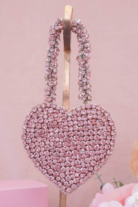 Ozel Rhinestone Studded Love Heart Bag 