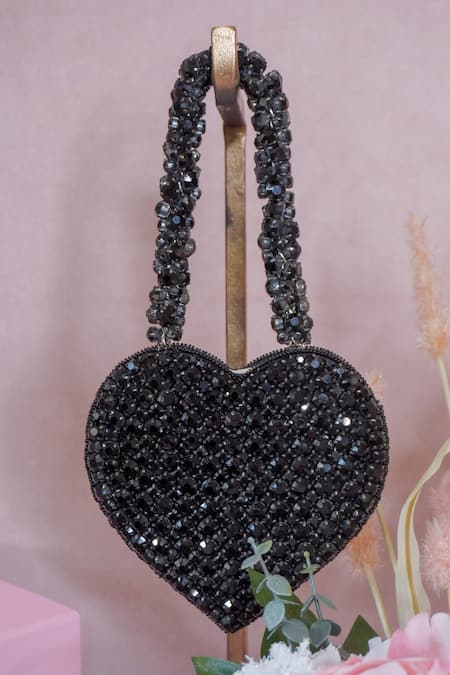 Ozel Rhinestone Encrusted Heart Bag 