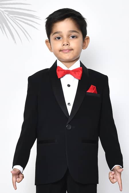 Petite Pomme Black Cotton, Polyester Plain Coat Pant Set Online at Aza Fashions Petite Pomme_Black Cotton, Polyester Plain Coat Pant Set _Online_at_Aza_Fashions