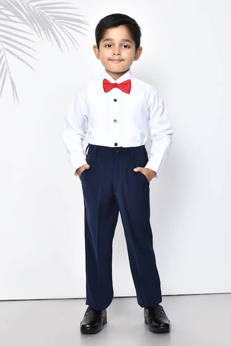 Petite Pomme_Black Cotton, Polyester Plain Coat Pant Set _at_Aza_Fashions