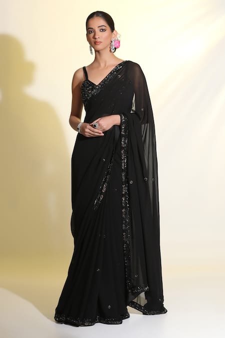 ATBW - Striped Button Saree – ATBW | ALL THINGS BLACK & WHITE